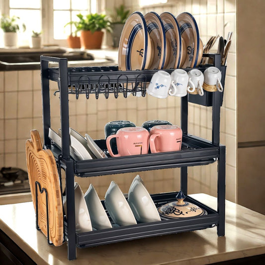 Égouttoir à Vaisselle Grande Capacité 3 Tier 52x24x43cm – مجفف أطباق