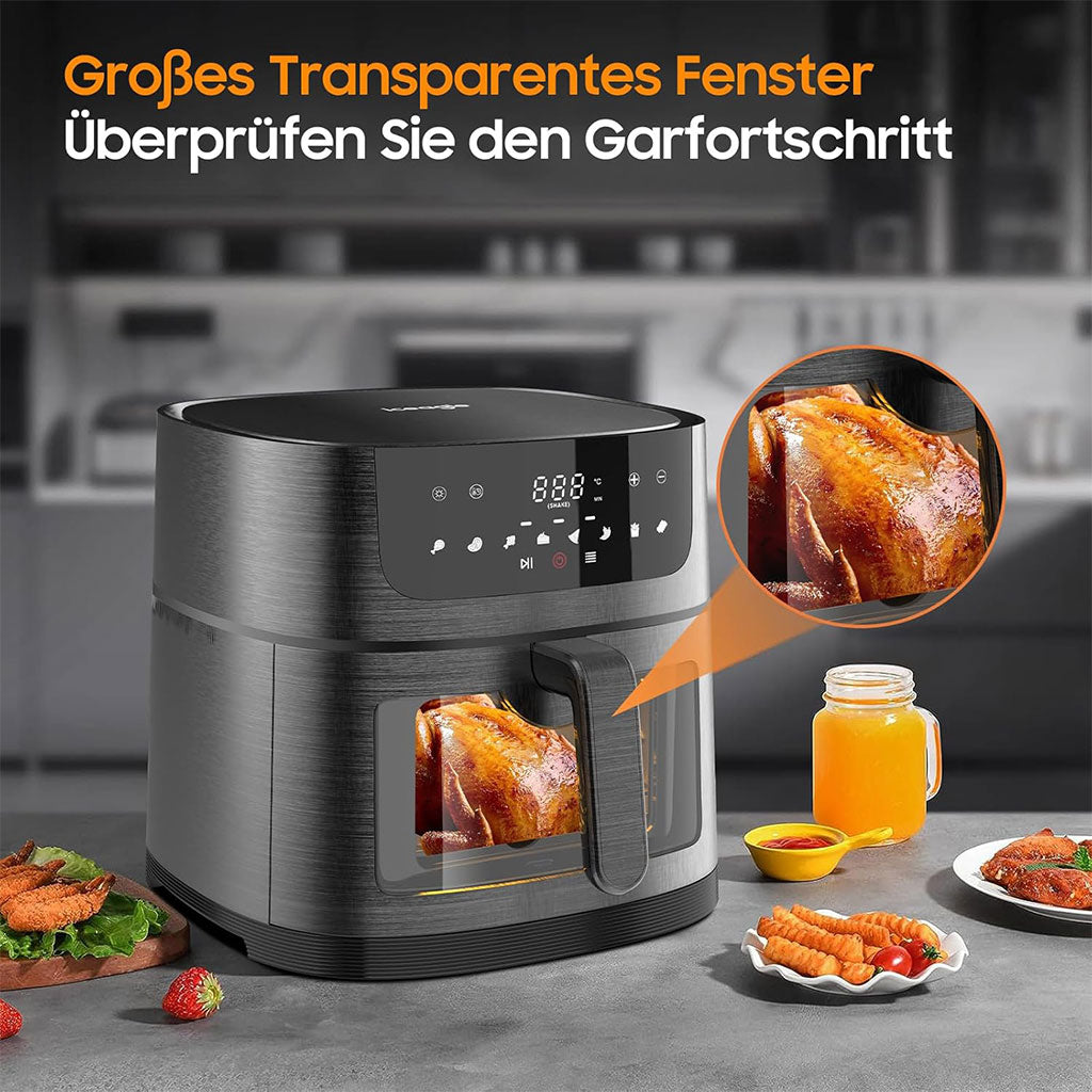 Friteuse Sans Huile 6L avec Grande Fenêtre et écran Tactile LED