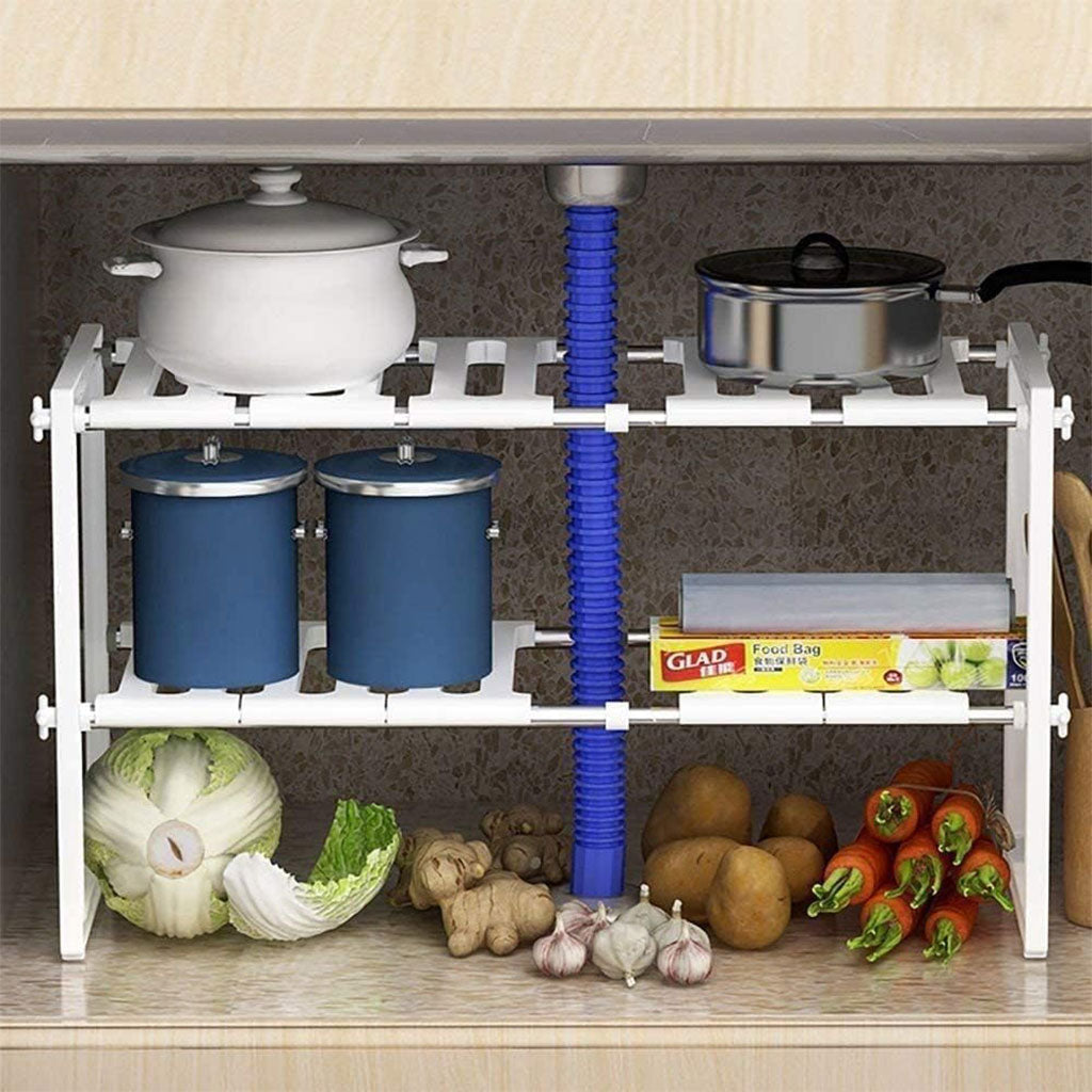 support de rangement sous évier de cuisine réglable et extensible