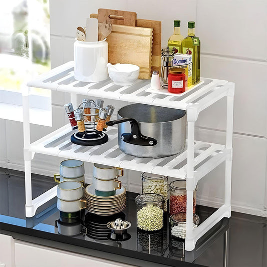 support de rangement sous évier de cuisine réglable et extensible