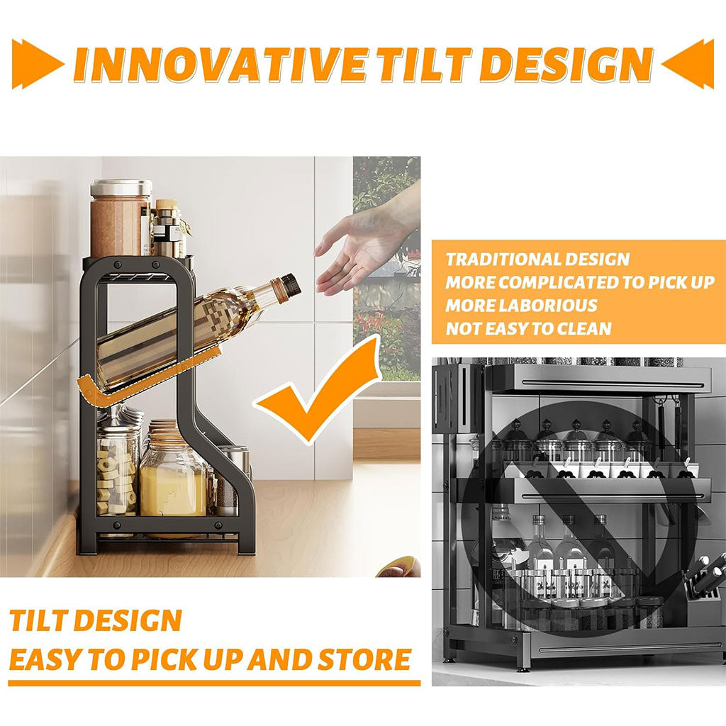 Étagère à épices 3 Niveaux avec Grande capacité - منظم التوابل في المطبخ