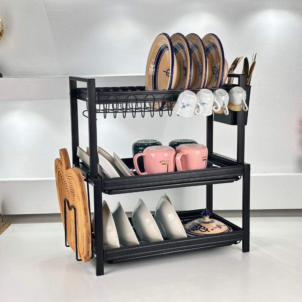 Égouttoir à Vaisselle Grande Capacité 3 Tier 52x24x43cm – مجفف أطباق