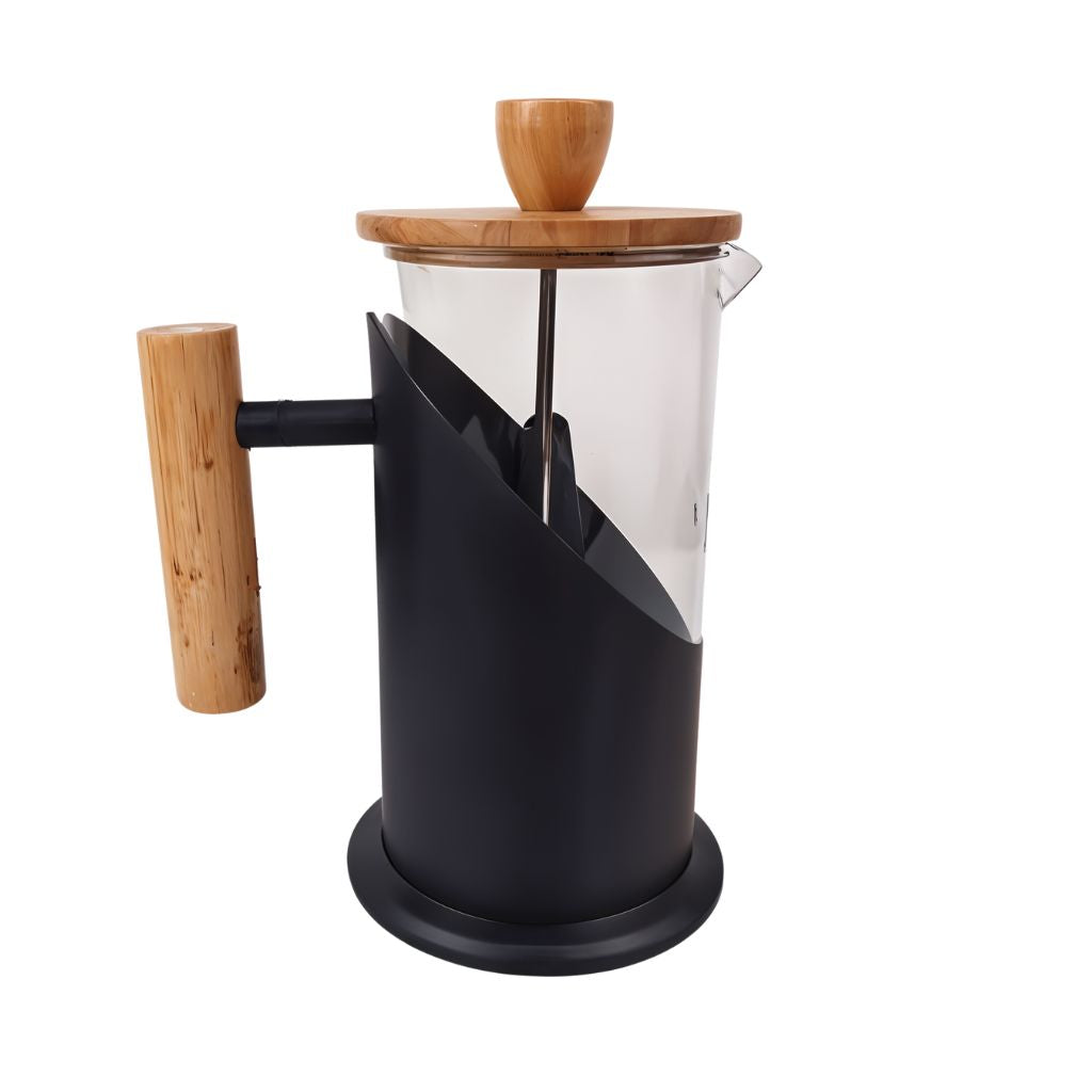 Cafetière à Piston YITIAN 350 ml avec Couvercle en Bambou